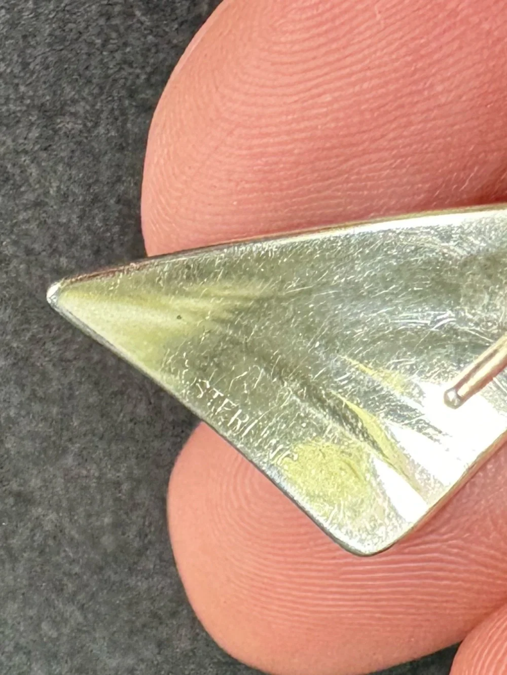 Vintage Sterling Silver‎ Fan Earrings 80s 925 Stud